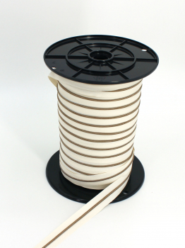 Preview: Reißverschluss endlos,  metallisiert schmal naturweiß/messing-antik (1m)